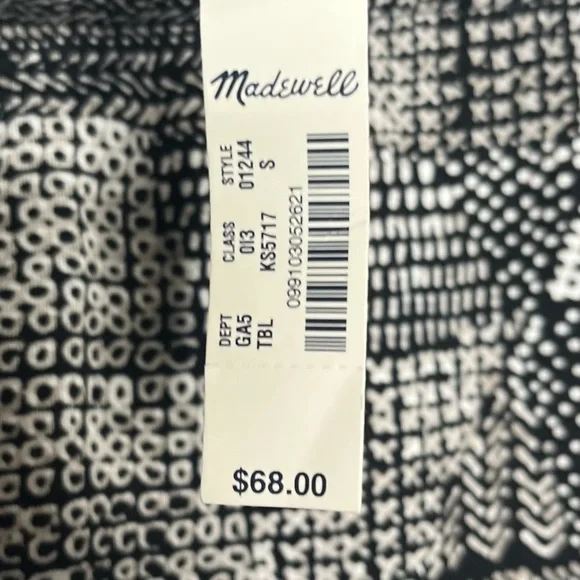 • Madewell • Downtown Skirt Batik Black Size Small Elastic Waist Band Geometric - Picture 9 of 11
